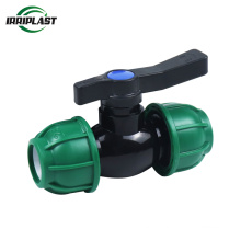 Drip Irrigation Ball Valve High Quality PP Plastic China Flange Water Equal Forged BSPT Green PN16 Hexagon ISO9001 COC Irriplast